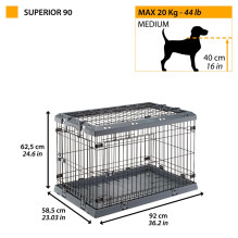 FERPLAST Superior 90 - šunų narvas - 92 x 58,5 x 62,5 cm FERPLAST Superior 90 - šunų narvas - 92 x 58,5 x 62,5 cm