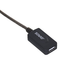 SAVIO CL-130 USB aktyvaus prievado prailgintuvas, 10 m, USB 2.0-A kištukas, USB 2.0-A lizdas, juodas SAVIO CL-130 USB aktyvaus prievado prailgintuvas, 10 m, USB 2.0-A kištukas, USB 2.0-A lizdas, juodas