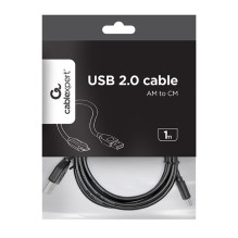 Gembird USB-A / USB-C, 1m USB cable USB 2.0 USB A USB C Black