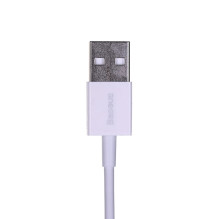Baseus CALYS-A02 mobiliojo telefono laidas, baltas, 1 m, USB A, „Lightning“