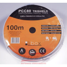 Libox koncentrinis kabelis PCC80 100 m koaksialinis kabelis RG-6 / U, baltas