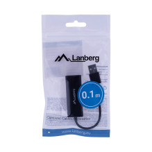 Lanberg NC-0100-01 cable interface / gender adapter USB-A RJ-45 Black