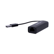 Lanberg NC-0100-01 kabelio sąsajos / lyčių adapteris USB-A RJ45 juodas