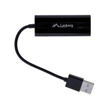 Lanberg NC-0100-01 kabelio sąsajos / lyčių adapteris USB-A RJ45 juodas