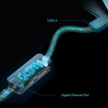 TP-Link USB 3.0 į gigabito Ethernet tinklo adapteris TP-Link USB 3.0 į gigabito Ethernet tinklo adapteris