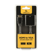 Gembird A-HDMI-VGA-03 video cable adapter 0.15 m HDMI Type A (Standard) VGA (D-Sub) Black