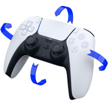 „Sony DualSense“ žaidimų pultas „PlayStation 5“ su analoginiu / skaitmeniniu „Bluetooth“ / USB, juodas, baltas