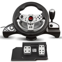 NanoRS RS700 Gaming Controller Black, Silver USB Steering wheel Analogue / Digital Android, PC, PlayStation 4, Playstati