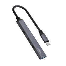 SAVIO AK-71 USB-C šakotuvas - 3 x USB-A 2.0, 1 x USB-A 3.0, 4 viename, 5 Gbps