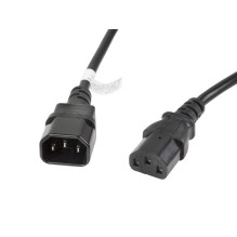 Lanberg CA-C13E-11CC-0030-BK power cable Black 3 m C13 coupler C14 coupler Lanberg CA-C13E-11CC-0030-BK power cable Black 3 m C13 coupler C14 coupler