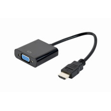 „Gembird A-HDMI-VGA-04“ vaizdo kabelio adapteris 0,15 m VGA (D-Sub) HDMI A tipo (standartinis), juodas