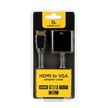 Gembird A-HDMI-VGA-04 video cable adapter 0.15 m VGA (D-Sub) HDMI Type A (Standard) Black