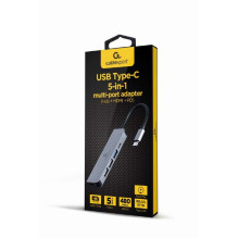 Gembird A-CM-COMBO5-03 USB Type-C 5-in-1 daugiaprievadis adapteris (šakotuvas + HDMI + PD) Gembird A-CM-COMBO5-03 USB Type-C 5-in-1 daugiaprievadis adapteris (šakotuvas + HDMI + PD)