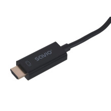 Savio CL-56 vaizdo kabelio adapteris 1,5 m DisplayPort HDMI A tipo (standartinis), juodas Savio CL-56 vaizdo kabelio adapteris 1,5 m DisplayPort HDMI A tipo (standartinis), juodas