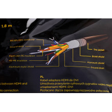 Gembird 1.8m, HDMI / DVI, M / M DVI-D juodas Gembird 1.8m, HDMI / DVI, M / M DVI-D juodas