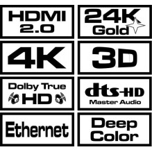 SAVIO HDMI (M) kabelis, 20 m, juodas, auksiniai antgaliai, v1.4 didelės spartos, Ethernet / 3D CL-75