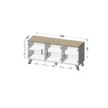 Cama indauja LOTTA 150 3D balta + sonoma ąžuolas Cama indauja LOTTA 150 3D balta + sonoma ąžuolas