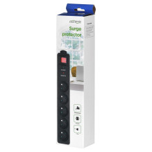 „EnerGenie SPF5-C-5“ viršįtampių apsauga, 5 kintamosios srovės lizdai, 250 V, 1,5 m, juoda