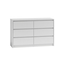 Topeshop K120 BIEL komoda 2X3 stalčiais Topeshop K120 BIEL komoda 2X3 stalčiais