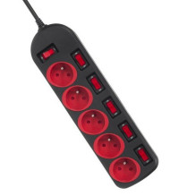 Maclean MCE204 power extension 1.5 m 5 AC outlet(s) Indoor Black, Red Maclean MCE204 power extension 1.5 m 5 AC outlet(s) Indoor Black, Red