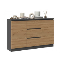 2D3S komoda 120x30x75 cm, antracito / artisan 2D3S komoda 120x30x75 cm, antracito / artisan