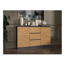 2D3S komoda 120x30x75 cm, antracito / artisan 2D3S komoda 120x30x75 cm, antracito / artisan