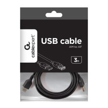 Gembird USB 2.0 AM / FM USB kabelis, 3 m, juodas