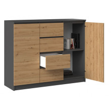 2D4S chest of drawers 120x40x97 cm, anthracite / artisan 2D4S chest of drawers 120x40x97 cm, anthracite / artisan
