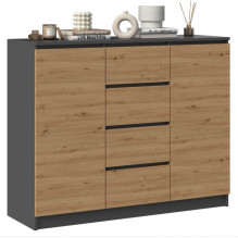 2D4S komoda 120x40x97 cm, antracito / artisan 2D4S komoda 120x40x97 cm, antracito / artisan