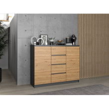 2D4S chest of drawers 120x40x97 cm, anthracite / artisan 2D4S chest of drawers 120x40x97 cm, anthracite / artisan