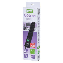 Ever OPTIMA surge protector 1.5 m (6 x UTE 10 A black) (T / LZ08-OPT015 / 0000) Ever OPTIMA surge protector 1.5 m (6 x UTE 10 A black) (T / LZ08-OPT015 / 0000)