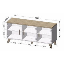Cama sideboard LOTTA 150 3D wotan oak + mat black Cama sideboard LOTTA 150 3D wotan oak + mat black