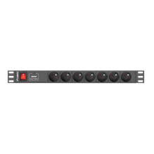 LANBERG PDU RACK maitinimo laidas (1U, 10A, 7x 230V, 2M)