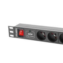 LANBERG PDU RACK maitinimo laidas (1U, 10A, 7x 230V, 2M)