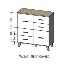 Cama indauja LOTTA 110 2D4S wotan ąžuolas / matinė juoda Cama indauja LOTTA 110 2D4S wotan ąžuolas / matinė juoda