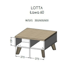 Cama LOTTA 60 coffee table white / sonoma oak Cama LOTTA 60 coffee table white / sonoma oak