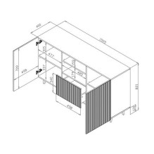 Cama Commode PAFOS 150x42x82 white matt Cama Commode PAFOS 150x42x82 white matt
