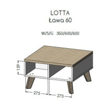 Cama LOTTA 60 coffee table wotan oak / mat black Cama LOTTA 60 coffee table wotan oak / mat black