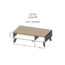 Cama LOTTA 110 coffee table wotan oak / mat black Cama LOTTA 110 coffee table wotan oak / mat black