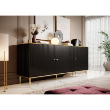 GLAMOUR chest 180x40x75.5 cm black matt + gold GLAMOUR chest 180x40x75.5 cm black matt + gold