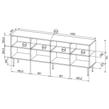 HOLE chest 190x40.5x74.5 cm matte black HOLE chest 190x40.5x74.5 cm matte black