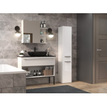 Bathroom cabinet NEL IV 31x30x174 cm, white, glossy