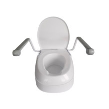 Raising toilet seat with handrails Raising toilet seat with handrails