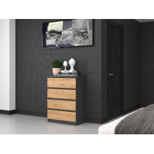Topeshop M4 ANTRACYT / ARTISAN chest of drawers Topeshop M4 ANTRACYT / ARTISAN chest of drawers