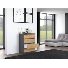 Topeshop M4 ANTRACYT / ARTISAN chest of drawers Topeshop M4 ANTRACYT / ARTISAN chest of drawers