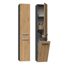 Topeshop NEL IV ANT / ART bathroom storage cabinet Graphite, Oak Topeshop NEL IV ANT / ART bathroom storage cabinet Graphite, Oak