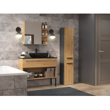 Topeshop NEL IV ANT / ART bathroom storage cabinet Graphite, Oak Topeshop NEL IV ANT / ART bathroom storage cabinet Graphite, Oak