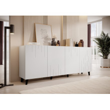 BARI chest of drawers 200x42x82 white matt BARI chest of drawers 200x42x82 white matt