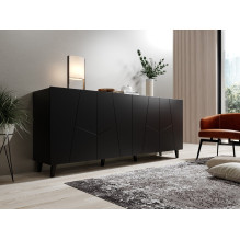 ETNA chest of drawers 200x42x82 black matt ETNA chest of drawers 200x42x82 black matt