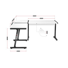 GAMING DESK HUZARO HERO 6.0 WHITE GAMING DESK HUZARO HERO 6.0 WHITE